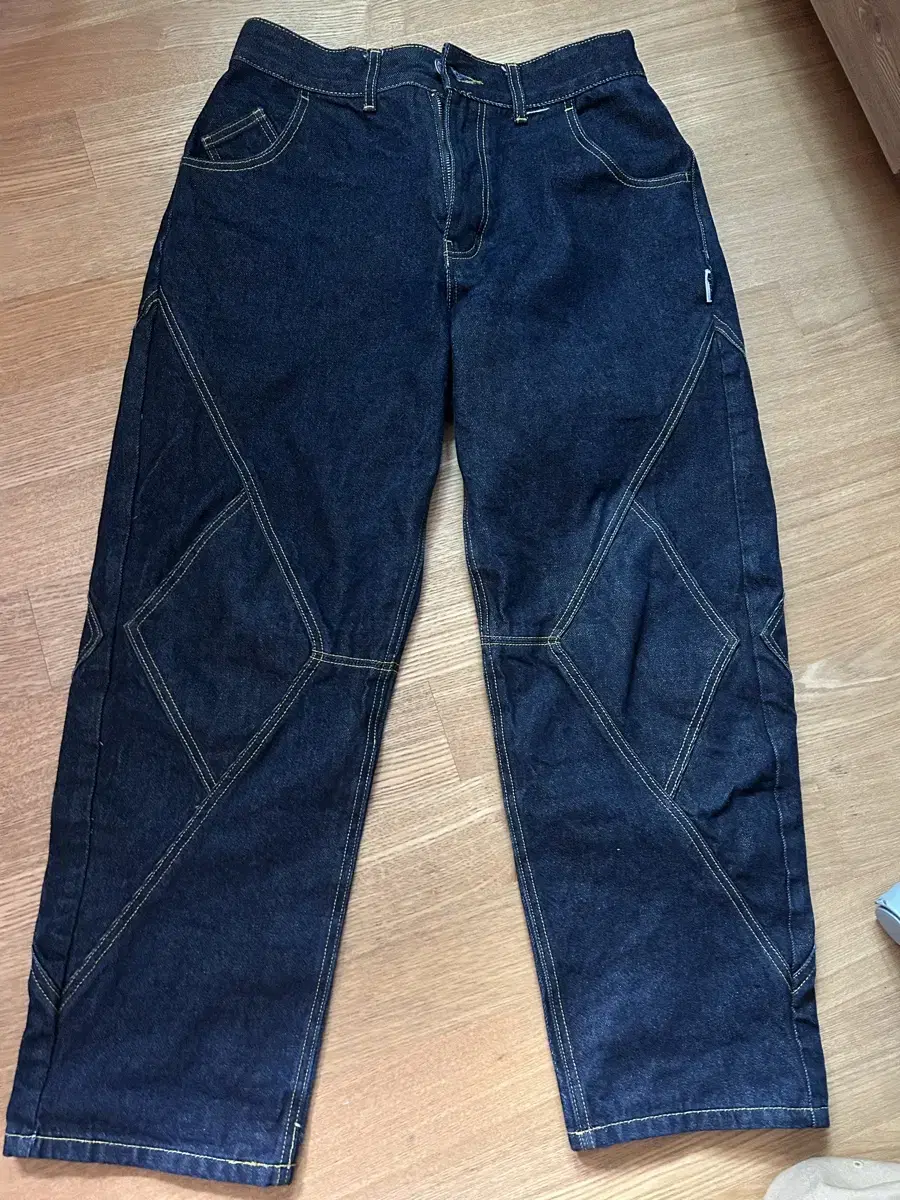 XTONZ XP207 Double Layering Damage Incision Denim Pants M